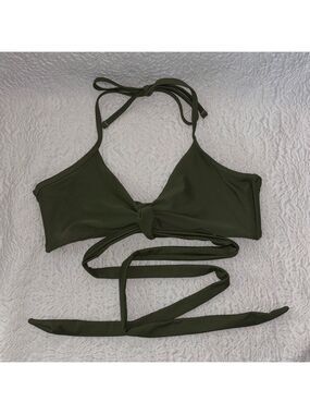 Aerie Scoop Halter Wrap Bikini Top